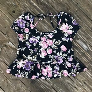 Charlotte Russe Peplum Floral Back Cutout